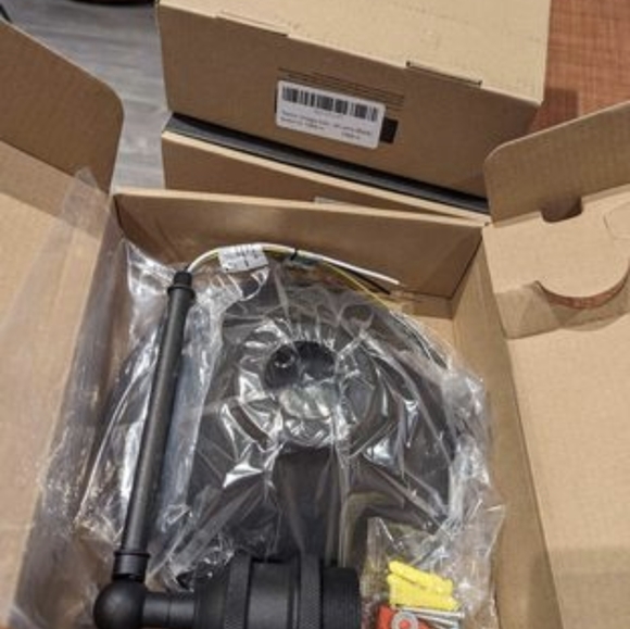 BRAND NEW IN BOX - Industrial style wall sconce black (set of 3) - Picture 3 of 4